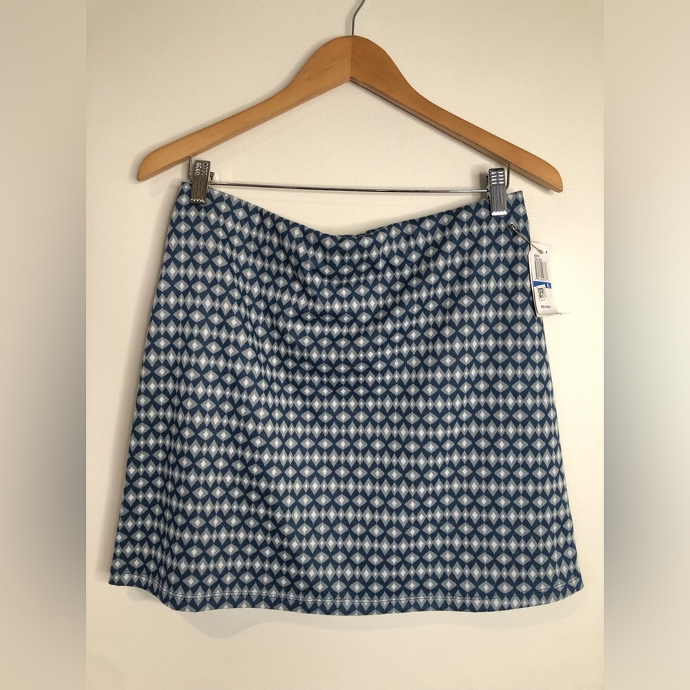 Hippie Rose Geo Blue & White Patterned Skirt Size X-Large NWT